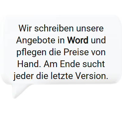 Angebote aus der Word-Vorlage, Preise von Hand gepflegt, ohne Software für Angebotserstellung.