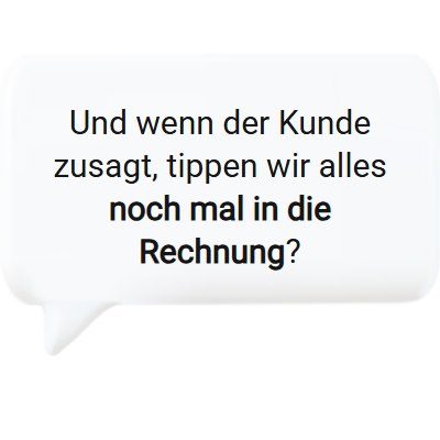 Frage an das Angebotsprogramm: Was passiert, wenn der Kunde das Angebot annimmt?