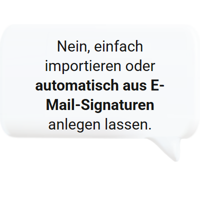 Die Kundendatenbank Software legt Kontakte automatisch aus E-Mail-Signaturen an.