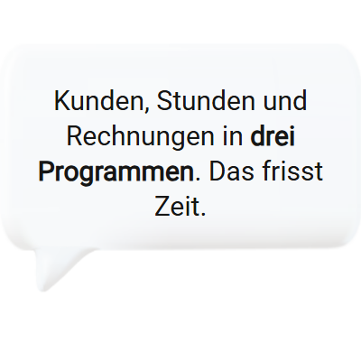 Tool-Chaos bei einem Dienstleister ohne zentrale Software für Dienstleister.