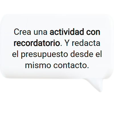 Crear un presupuesto y una factura directamente desde el CRM para freelancers.