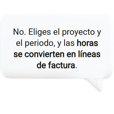 El software para empresas de servicios convierte las horas registradas en líneas de factura automáticamente.