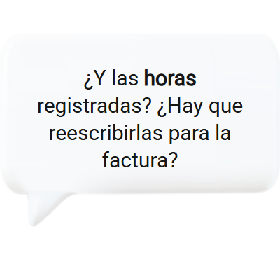 Facturar las horas de proyecto registradas sin reescribir en el software para empresas de servicios.