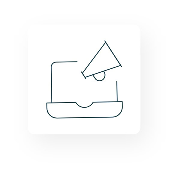 Software für Werbeagenturen Icon - Mikrofon und Laptop
