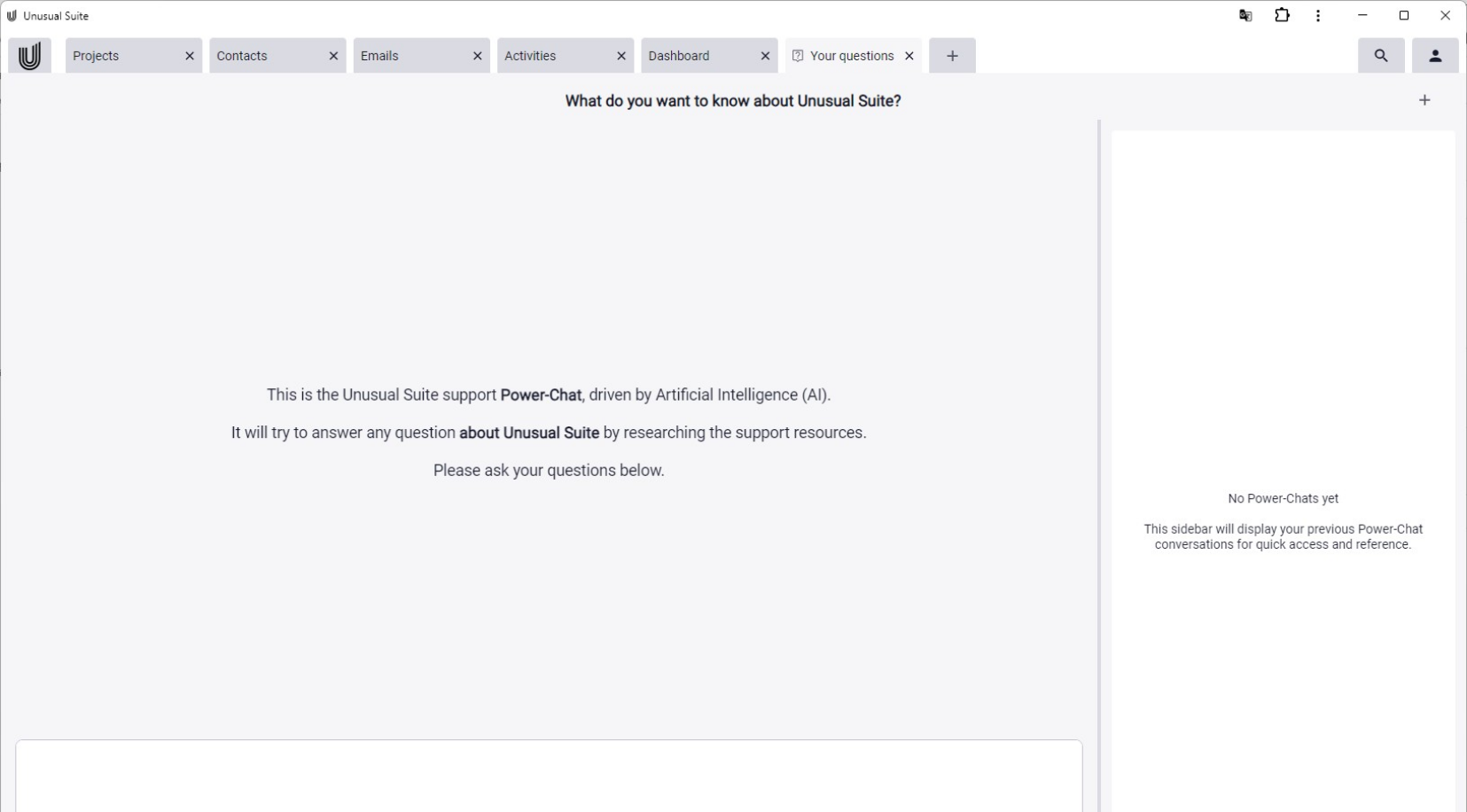 Power Chat of Unusual Suite.