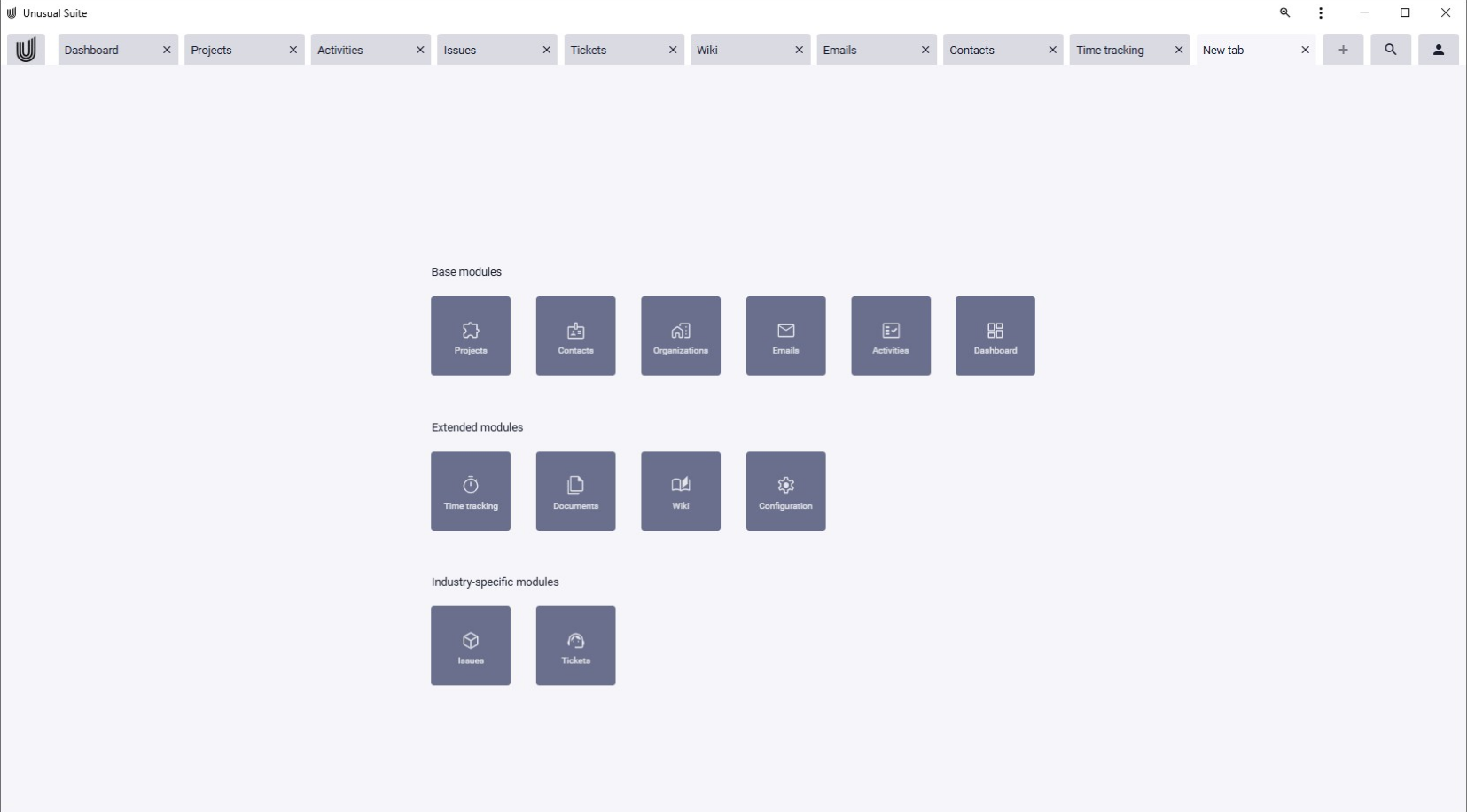 Configure your own tab options in the Unusual Suite.
